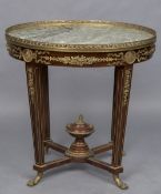 A 19th century French ormolu mounted marble topped centre table,