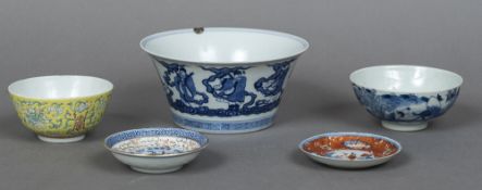 A Chinese blue and white porcelain bowl With flared rim, painted with immortals,