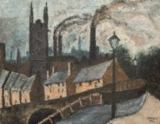 BARKER (20th century) British Industrial Townscape Oil on canvas Signed and dated 1931 51.5 x 40.