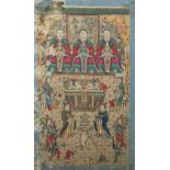 CHINESE SCHOOL (19th century) Various Figures in a Palatial Interior Watercolour and bodycolour on