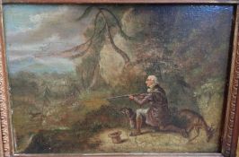 ENGLISH SCHOOL (19th century) The Deer Hunter Oil on board 22 x 15.