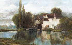 R S FISHER (19th/20th century) British The Mill Pond Oil on canvas Signed 44 x 28 cm,