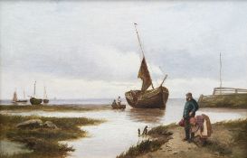 JOHN HENRY BOEL (flourished 1890-1910) Landing the Catch Oil on canvas Signed and dated 1902 60 x