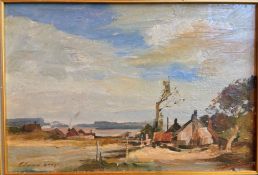 After EDWARD BRIAN SEAGO (1910-1974) British Cottages in a Rural Landscape Oil on board Bears