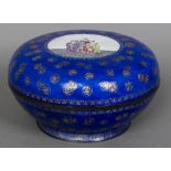 A 19th/20th century Chinese canton enamelled box and cover Of circular form,