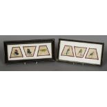 Six small 19th century Chinese watercolours Three depicting exotic birds,