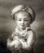 JOSEPH BISHOP PRATT (1854-1910) British Young Boy Mezzotint Signed in pencil to margin and with