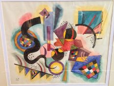 After WASSILY KANDINSKY (1866-1944) Russian Abstract Composition Watercolour Bears initials and