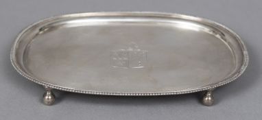 A George III silver salver, hallmarked London 1805,