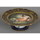 A Vienna porcelain comport Painted with a scene of mermaids and ducks, signed Rarschneider,
