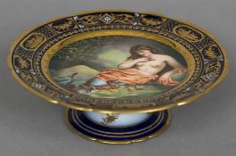 A Vienna porcelain comport Painted with a scene of mermaids and ducks, signed Rarschneider,