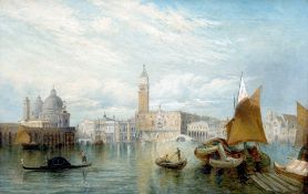 ALFRED POLLENTINE (1836-1890) British Venice Oil on canvas Signed 60.