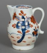 An 18th century Lowestoft porcelain sparrow beak cream jug Polychrome decorated with the Cock and