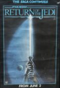 Star Wars Return of the Jedi A one sheet teaser poster, 1982, framed and glazed. 50 x 75 cm.