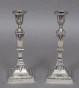 A pair of Victorian silver candlestick, hallmarked Sheffield 1892,