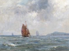 *AR BERNARD FINEGAN GRIBBLE (1873-1962) British Shipping Off the Coast Oil on board Signed 39 x 29