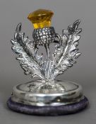 An Edwardian silver menu holder, hallmarked Birmingham 1909,