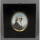 ENGLISH SCHOOL (early 19th century) Portrait miniature of a Gentleman Ivory 6 x 7.