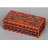 A Chinese cinnabar lacquered box Of rectangular form,