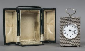 A Victorian silver cased travel timepiece, hallmarked London 1891,