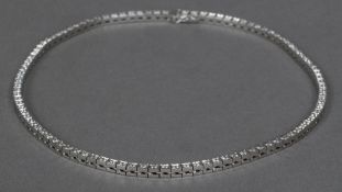 A diamond set 18 ct white gold necklace Formed of one hundred and four (104) links,