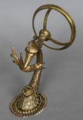 A late 19th/early 20th century ormolu wall sconce Formed as a heron with a pike in its mouth.