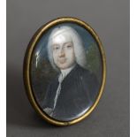 ENGLISH SCHOOL (18th/19th century) Portrait miniature of a Gentleman in a Black Coat Probably on
