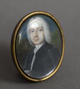 ENGLISH SCHOOL (18th/19th century) Portrait miniature of a Gentleman in a Black Coat Probably on