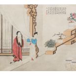 CHINESE SCHOOL (19th/20th century) Traditional Figures in Various Pursuits Watercolours 35 x 30.