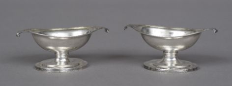 A pair of Scottish George III silver salts, hallmarked for Scotland,