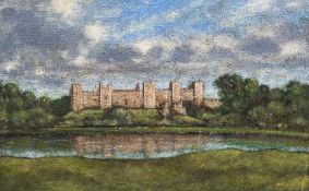 ENGISH SCHOOL (19th/20th century) Framlingham Castle From the Meadows Oil on canvas Unsigned 75 x