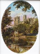 ENGLISH SCHOOL (19th century) Durham Cathedral Oils on canvas 13.
