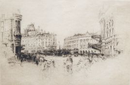 FREDERICK ARTHUR FARRELL (1882-1935) British Piccadilly Circus Etching Signed in pencil to margin