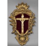 An 18th century Italian carved giltwood and ivory Corpus Christi Of typical form,