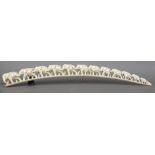 A large late 19th century Japanese carved ivory tusk section - WITHDRAWN CONDITION