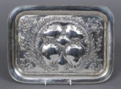 A George V silver tray, hallmarked Birmingham 1920,