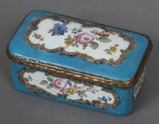 An 18th/19th century French enamel box and cover Of rounded rectangular form,