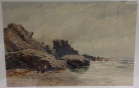 JOHN MOGFORD (1821-1885) British Polpeer at The Lizard, Cornwall Watercolour Signed 49.5 x 32.