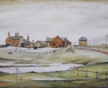 *AR LAWRENCE STEPHEN LOWRY (1887-1976) British Landscape with Farm Buildings Limited edition