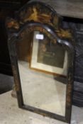 A chinoiserie lacquered mirror