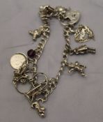 A silver charm bracelet