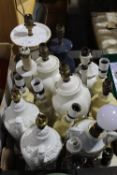 A quantity of ceramic table lamp bases