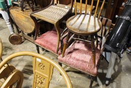 A pair of 19th century armchairs and other various chairs