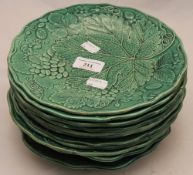 A quantity of Victorian green cabbage leaf plates