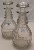 Two 19th century cut glass decanters