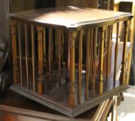 An Edwardian desk top mahogany revolving bookcase