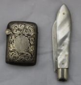 A miniature silver vesta, Birmingham 1898,