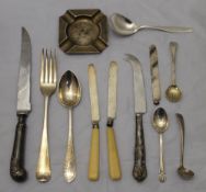 A quantity of silver flatware etc,