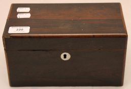 A 19th century rosewood tea caddy