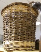 A wicker log basket